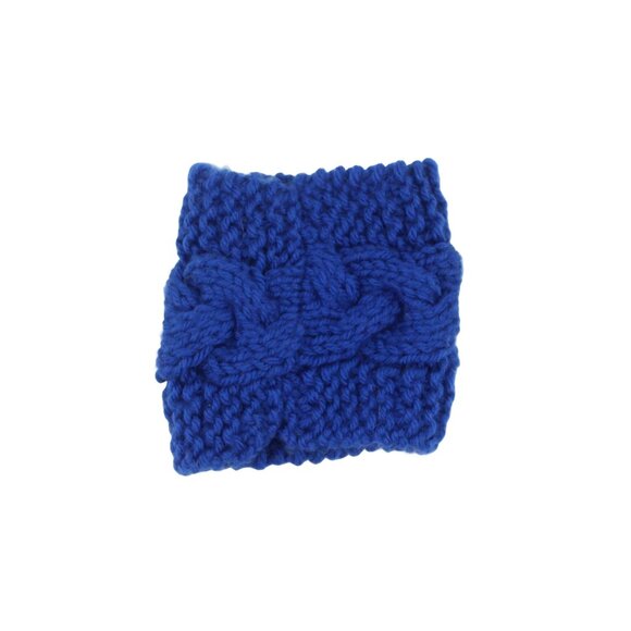 Handmade Hand Knit Royal Blue Cable Knit Candle Cozy - Picture 4 of 4